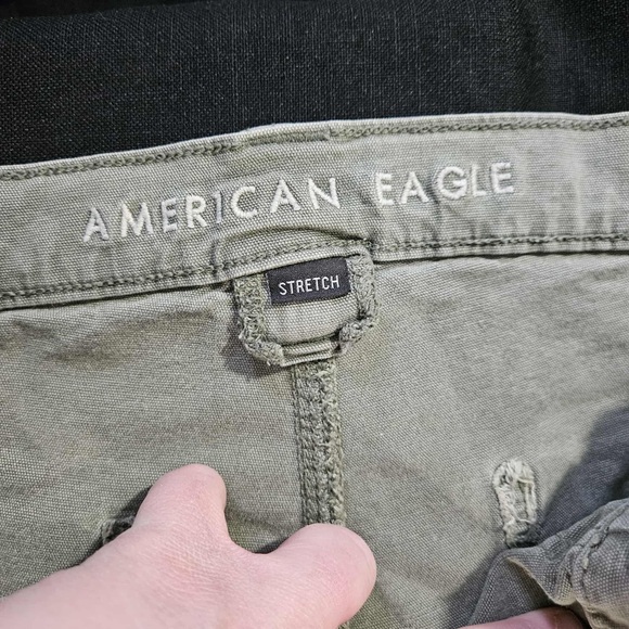 American Eagle AE Cargo Pants Sage Green Gorpcore Utility Lagenlook Khaki Y2K - Picture 5 of 6